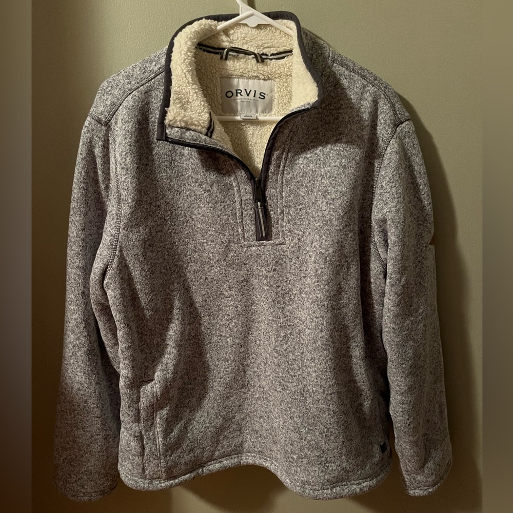 Orvis 1/4 zip fleece lined